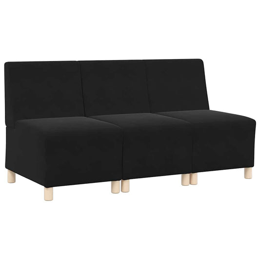 Modular Sofa Unit Armless 3 pcs Black 55 x 74 x 82 cm Velvet Modular Sofa Unit Armless 3 pcs Black 55 x 74 x 82 cm Velvet