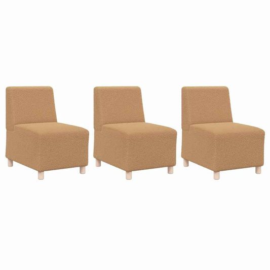 Modular Sofa Unit Armless 3 pcs Beige 55 x 74 x 82 cm Modular Sofa Unit Armless 3 pcs Beige 55 x 74 x 82 cm