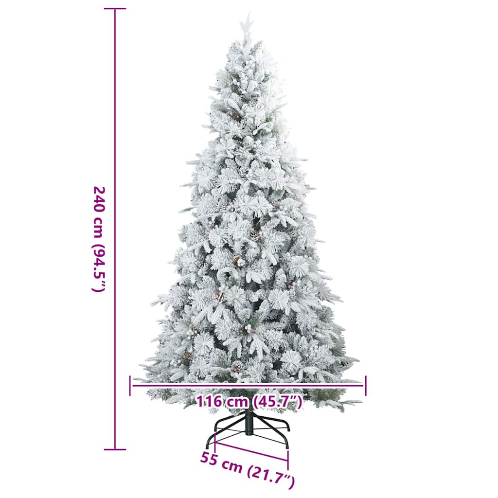 Artificial Hinged Christmas Tree Snow Flocked White 240 cm