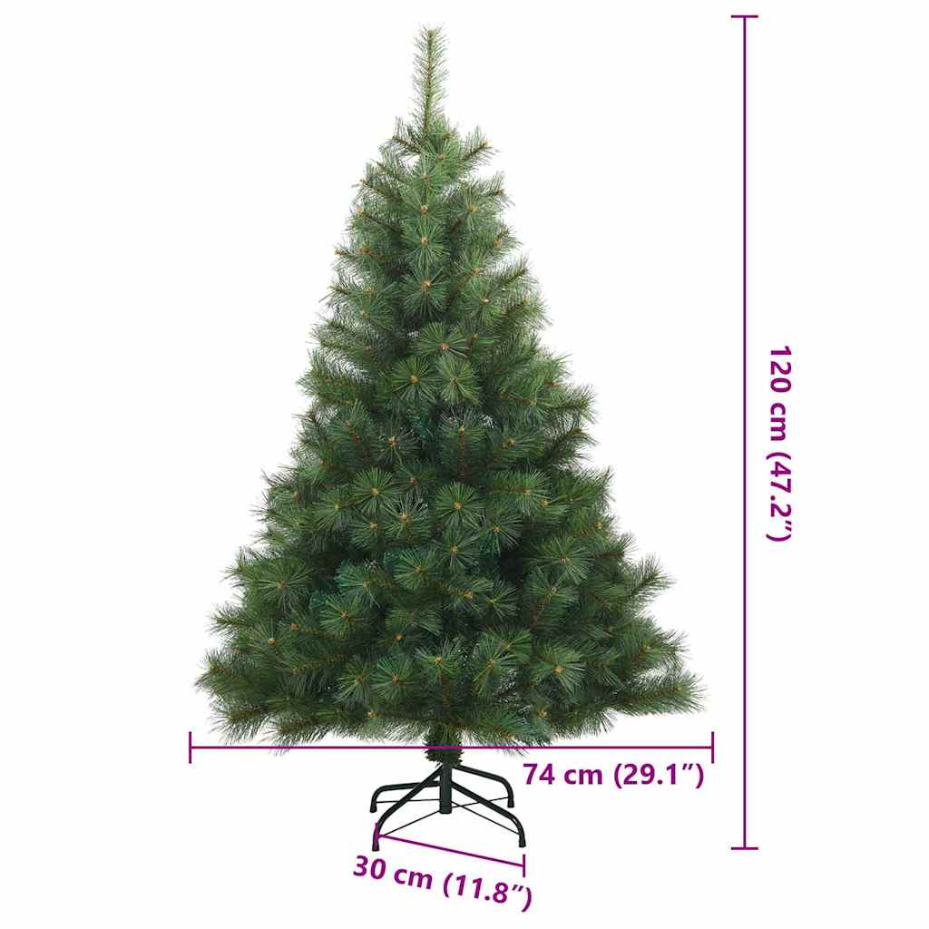 Artificial Hinged Christmas Tree Green 120 cm PVC, steel