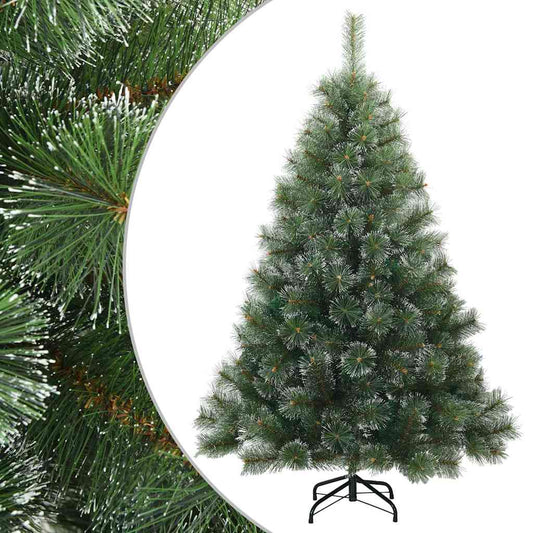 Artificial Hinged Christmas Tree Snow Flocked White and Green Artificial Hinged Christmas Tree Snow Flocked White and Green