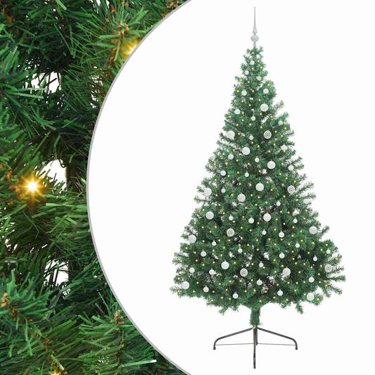 Artificial Pre-lit Christmas Tree Green 240 cm PVC Artificial Pre-lit Christmas Tree Green 240 cm PVC