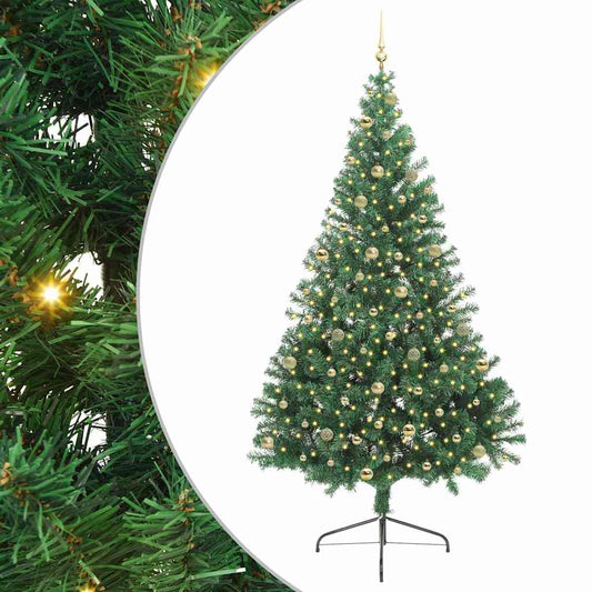 Artificial Pre-lit Christmas Tree Green 240 cm PVC Artificial Pre-lit Christmas Tree Green 240 cm PVC