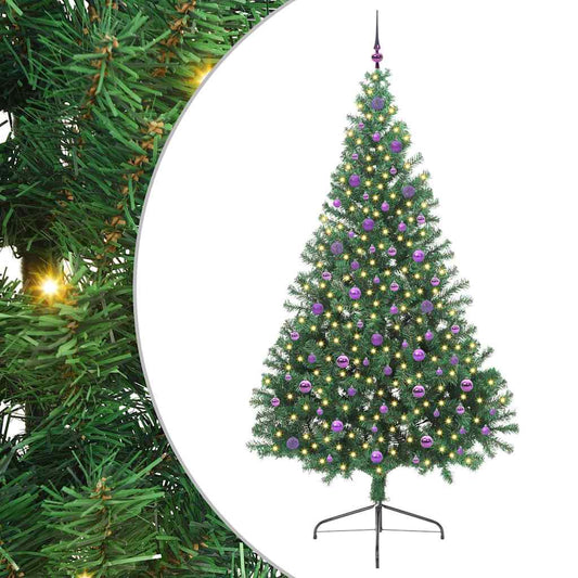Artificial Pre-lit Christmas Tree Green 240 cm PVC Artificial Pre-lit Christmas Tree Green 240 cm PVC