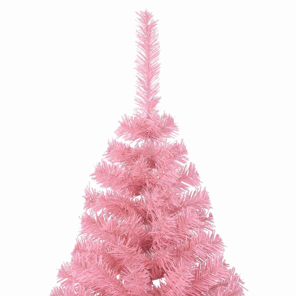 Artificial Pre-lit Christmas Tree with 300 LEDs Pink 180 cm PVC
