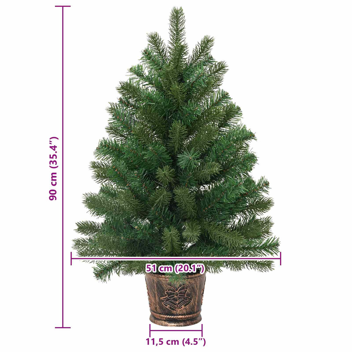Artificial Christmas Tree with 150 LEDs Green 95 cm PE and PVC