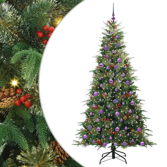 Artificial Hinged Christmas Tree Green 210 cm PE and PVC Artificial Hinged Christmas Tree Green 210 cm PE and PVC