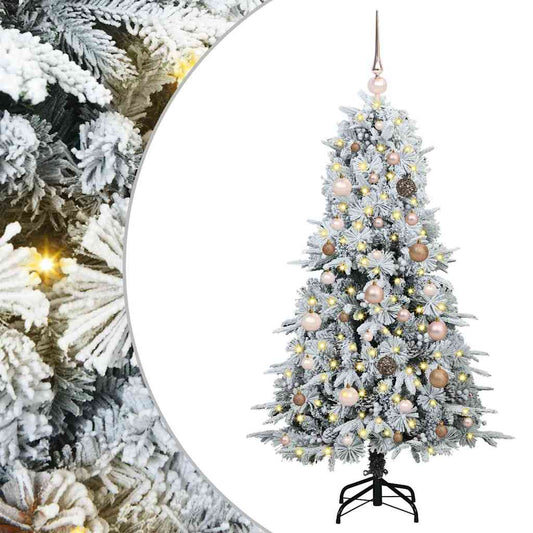 Artificial Hinged Christmas Tree White 150 cm PE and PVC Artificial Hinged Christmas Tree White 150 cm PE and PVC