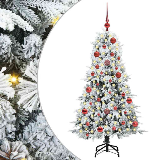 Artificial Hinged Christmas Tree White 150 cm PE and PVC Artificial Hinged Christmas Tree White 150 cm PE and PVC