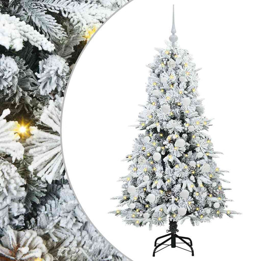 Artificial Hinged Christmas Tree White 150 cm PE and PVC Artificial Hinged Christmas Tree White 150 cm PE and PVC