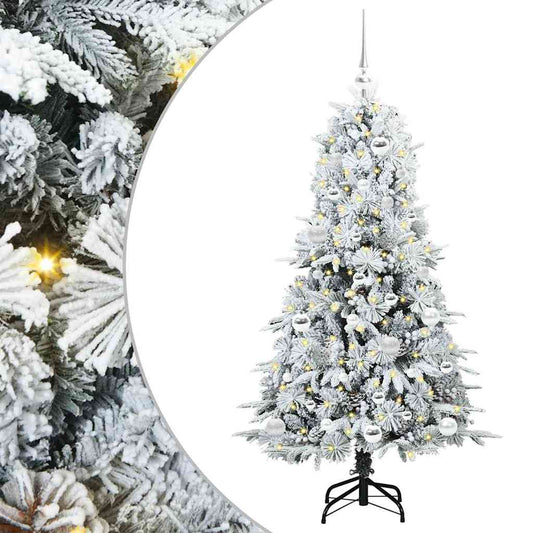 Artificial Hinged Christmas Tree White 150 cm PE and PVC Artificial Hinged Christmas Tree White 150 cm PE and PVC