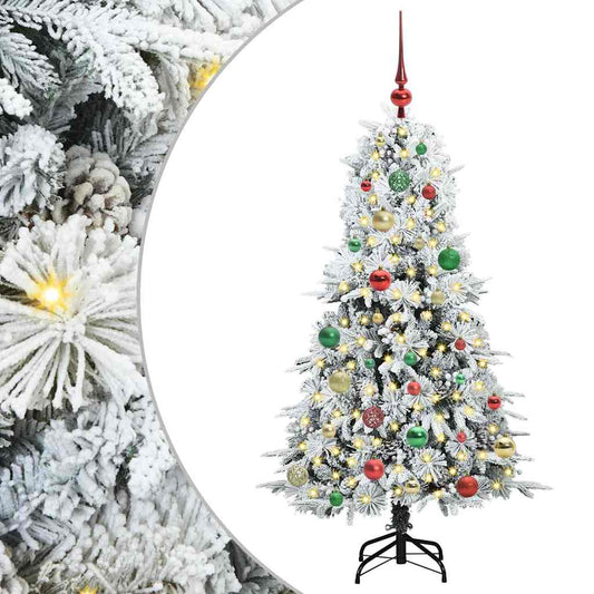 Artificial Hinged Christmas Tree White 150 cm PE and PVC Artificial Hinged Christmas Tree White 150 cm PE and PVC