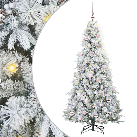 Artificial Hinged Christmas Tree White 180 cm PE and PVC Artificial Hinged Christmas Tree White 180 cm PE and PVC