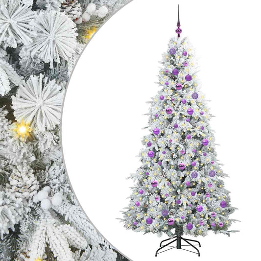 Artificial Hinged Christmas Tree White 180 cm PE and PVC Artificial Hinged Christmas Tree White 180 cm PE and PVC