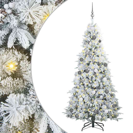 Artificial Hinged Christmas Tree White 210 cm PE and PVC Artificial Hinged Christmas Tree White 210 cm PE and PVC