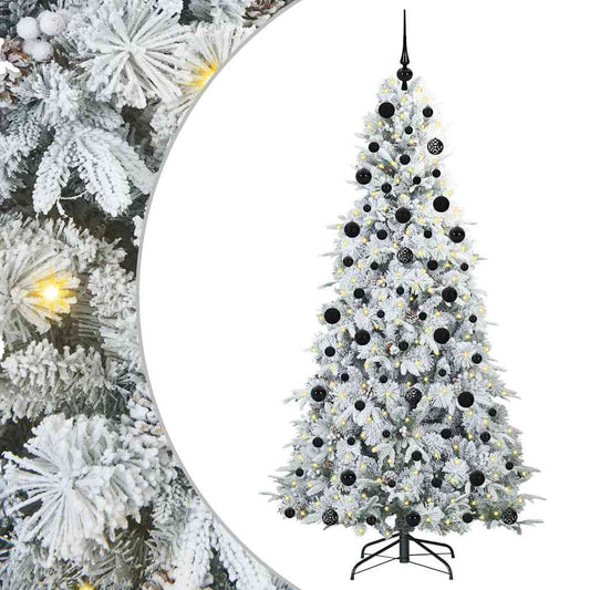 Artificial Hinged Christmas Tree White 210 cm PE and PVC Artificial Hinged Christmas Tree White 210 cm PE and PVC