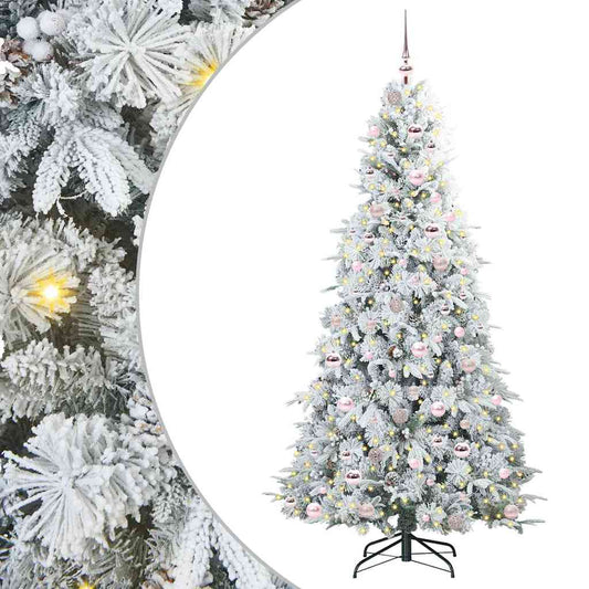 Artificial Hinged Christmas Tree White 210 cm PE and PVC Artificial Hinged Christmas Tree White 210 cm PE and PVC