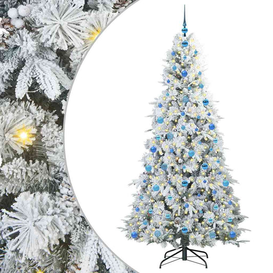Artificial Hinged Christmas Tree White 210 cm PE and PVC Artificial Hinged Christmas Tree White 210 cm PE and PVC