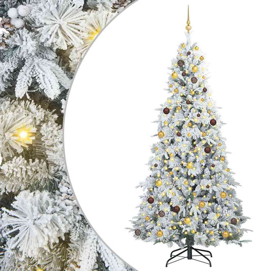 Artificial Hinged Christmas Tree White 240 cm PE and PVC Artificial Hinged Christmas Tree White 240 cm PE and PVC