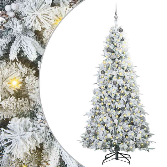 Artificial Hinged Christmas Tree White 240 cm PE and PVC Artificial Hinged Christmas Tree White 240 cm PE and PVC