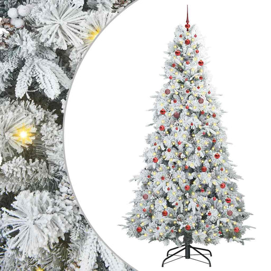 Artificial Hinged Christmas Tree White 240 cm PE and PVC Artificial Hinged Christmas Tree White 240 cm PE and PVC
