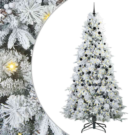 Artificial Hinged Christmas Tree White 240 cm PE and PVC Artificial Hinged Christmas Tree White 240 cm PE and PVC