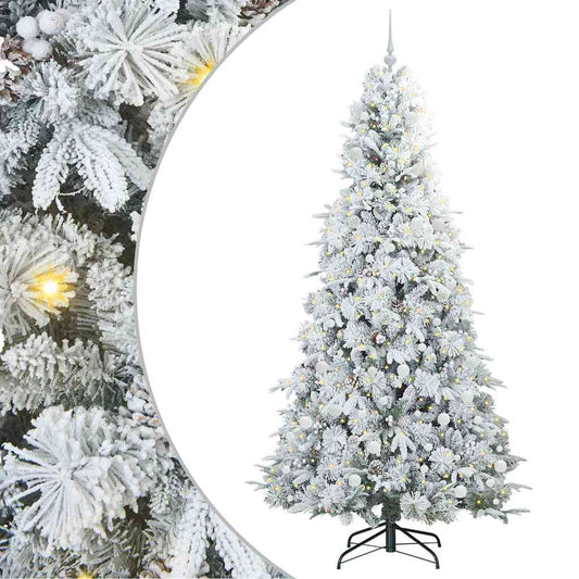Artificial Hinged Christmas Tree White 240 cm PE and PVC Artificial Hinged Christmas Tree White 240 cm PE and PVC