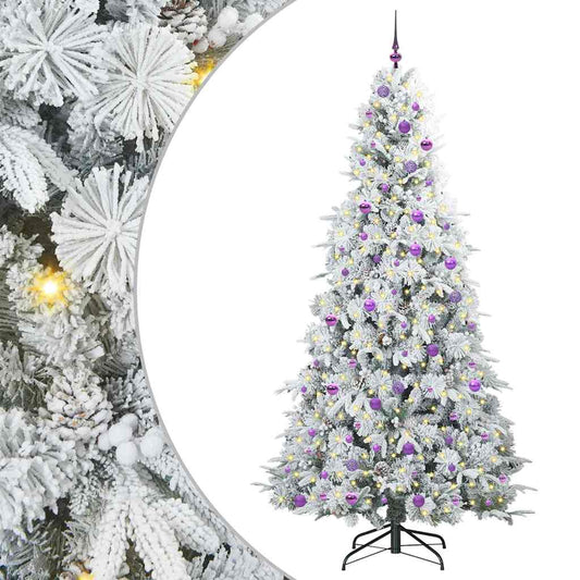 Artificial Hinged Christmas Tree White 240 cm PE and PVC Artificial Hinged Christmas Tree White 240 cm PE and PVC