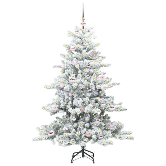 Artificial Hinged Christmas Tree White 150 cm PVC and Steel Artificial Hinged Christmas Tree White 150 cm PVC and Steel