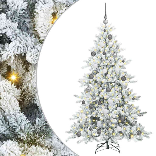 Artificial Hinged Christmas Tree White 180 cm PVC and Steel Artificial Hinged Christmas Tree White 180 cm PVC and Steel
