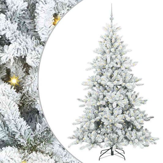 Artificial Hinged Christmas Tree White 180 cm PVC and Steel Artificial Hinged Christmas Tree White 180 cm PVC and Steel