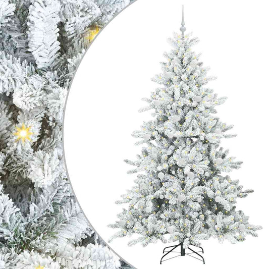 Artificial Hinged Christmas Tree White 210 cm PVC and Steel Artificial Hinged Christmas Tree White 210 cm PVC and Steel