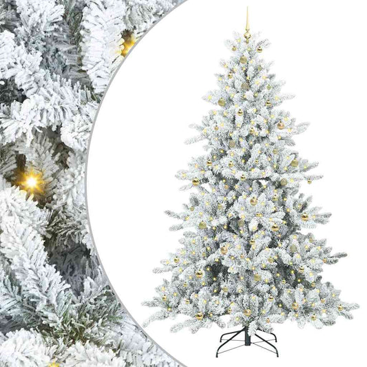 Artificial Hinged Christmas Tree White 240 cm PVC and Steel Artificial Hinged Christmas Tree White 240 cm PVC and Steel