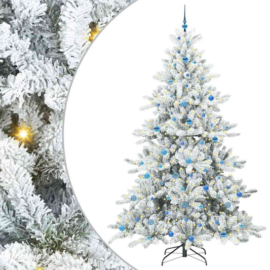 Artificial Hinged Christmas Tree White 240 cm PVC and Steel Artificial Hinged Christmas Tree White 240 cm PVC and Steel