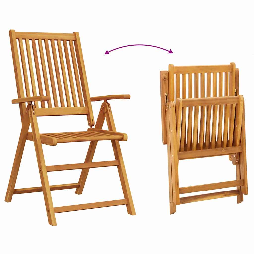 Garden Dining Set Folding 7 pcs Brown Solid Acacia Wood