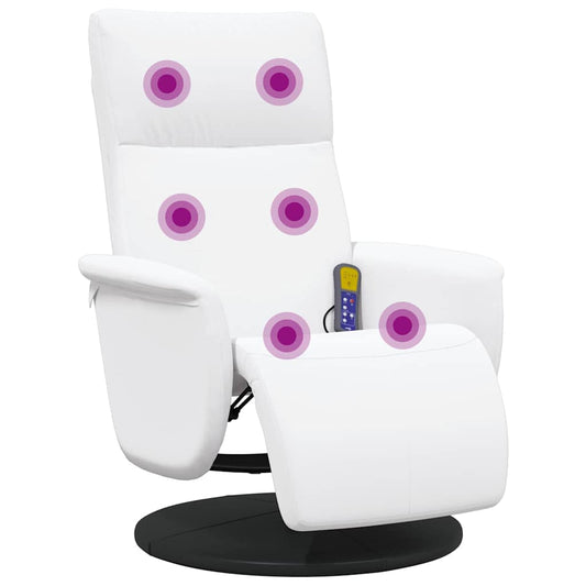 Massage Recliner Chair White 71 x 90 x 105 cm Faux Leather Massage Recliner Chair White 71 x 90 x 105 cm Faux Leather