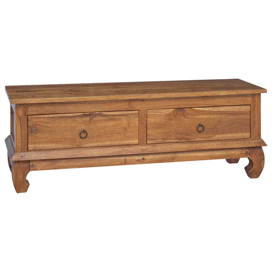 TV Stand with Drawer Natural 110 x 35 x 40 cm Solid Teak Wood TV Stand with Drawer Natural 110 x 35 x 40 cm Solid Teak Wood