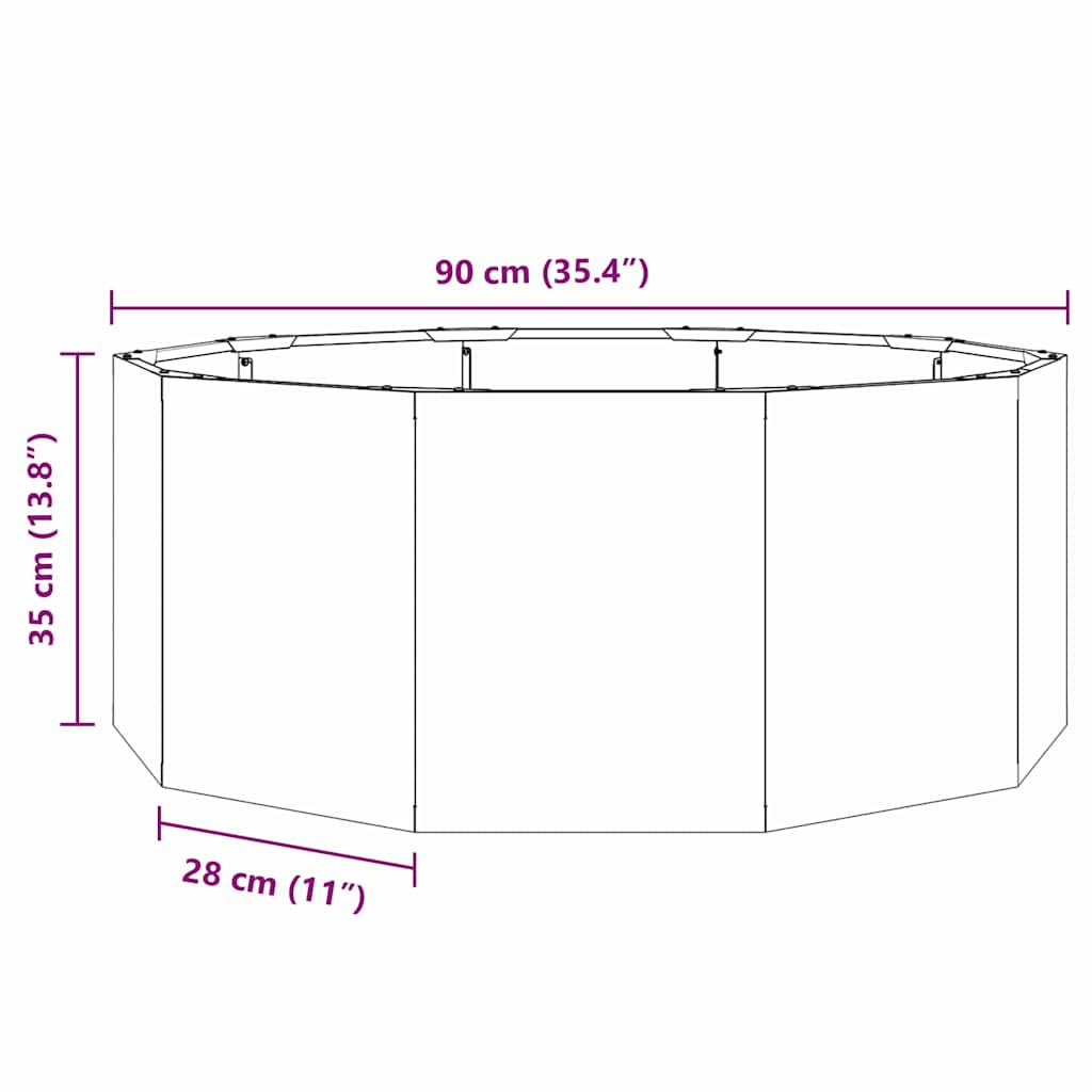 Planter Silver 90 x 90 x 35 cm Stainless Steel