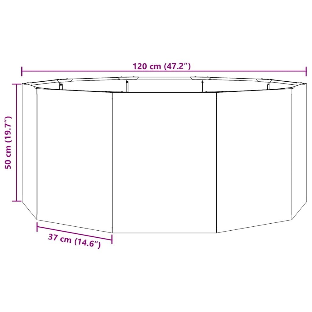 Planter Silver 120 x 120 x 50 cm Galvanised Steel