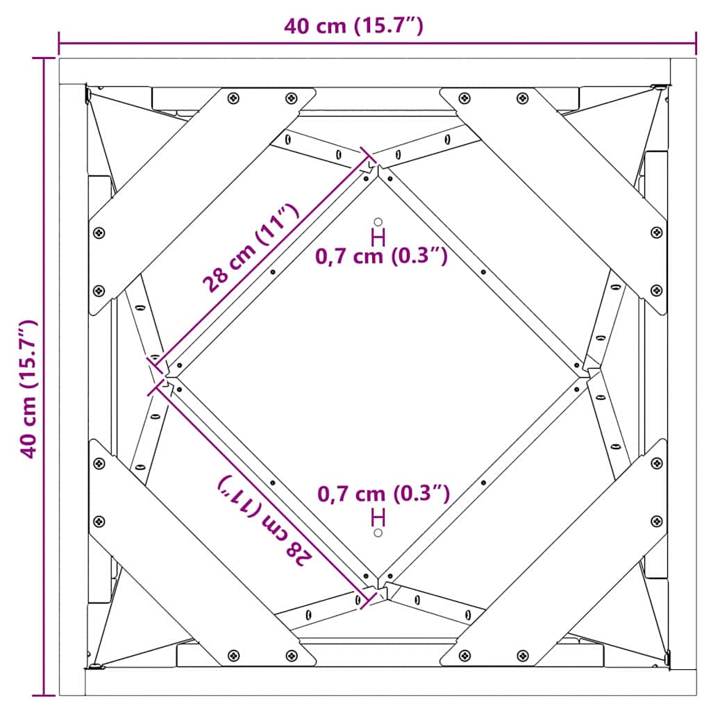 Planter Silver 40 x 40 x 75 cm Galvanised Steel