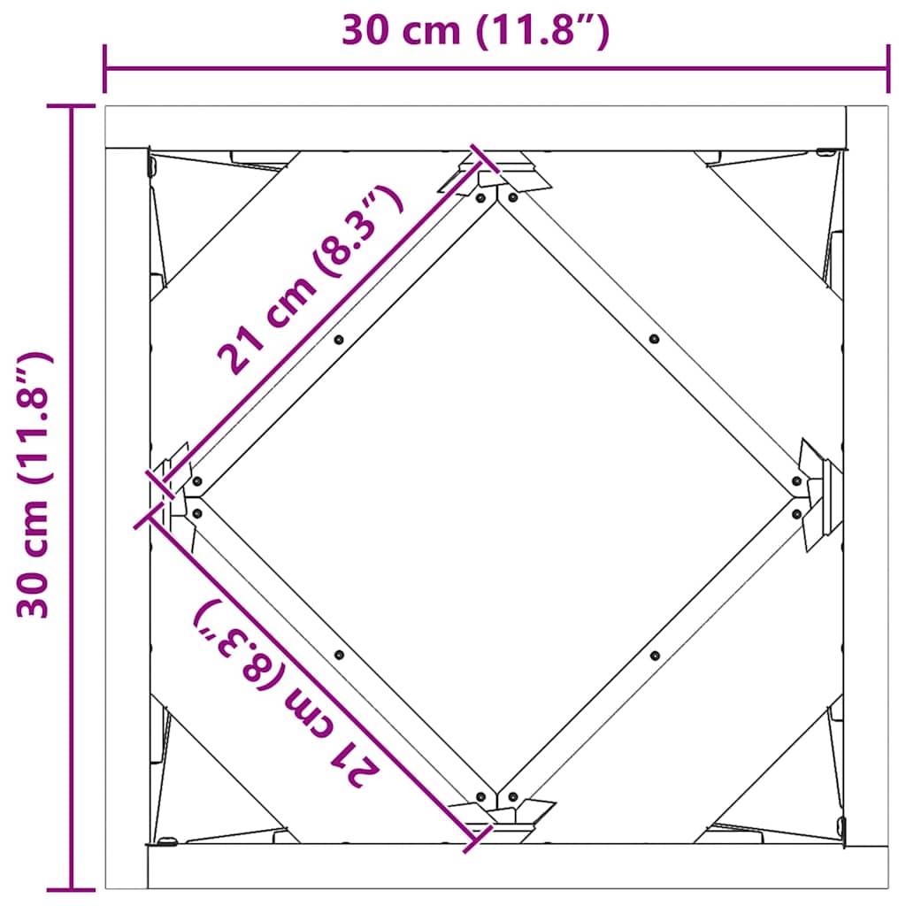 Planter White 30 x 30 x 30 cm Steel