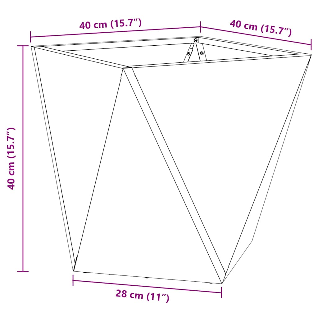Planter Anthracite 40 x 40 x 40 cm Steel