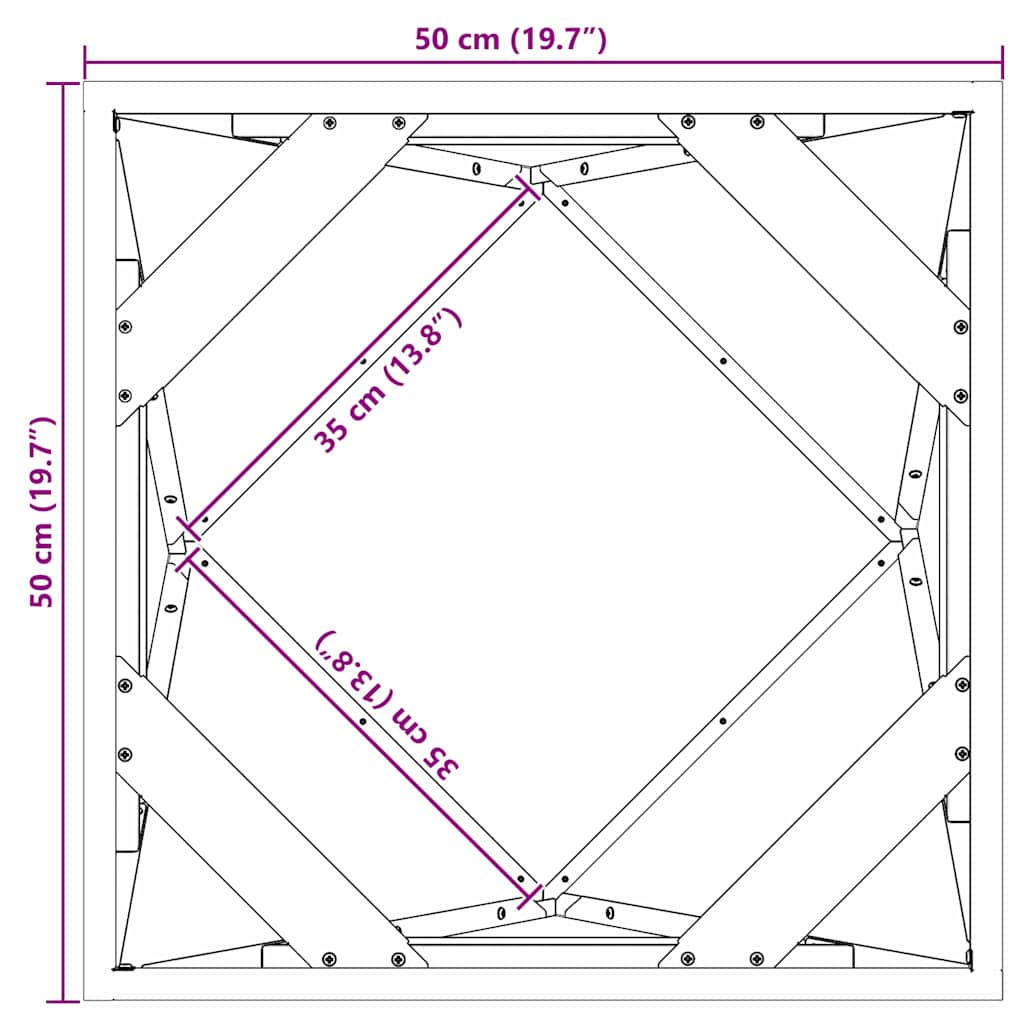 Planter Anthracite 50 x 50 x 50 cm Steel
