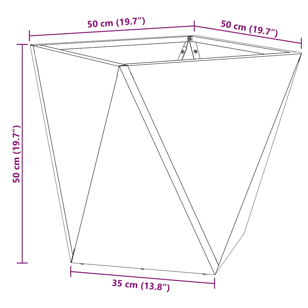 Planter 2 pcs Silver 50 x 50 x 50 cm Galvanised Steel
