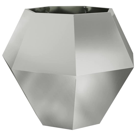 Planter Silver 100 x 100 x 80 cm Galvanised Steel Planter Silver 100 x 100 x 80 cm Galvanised Steel