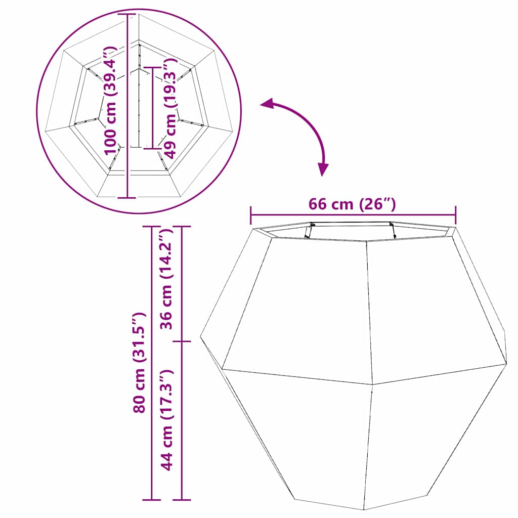 Planter 2 pcs Silver 100 x 100 x 80 cm Galvanised Steel