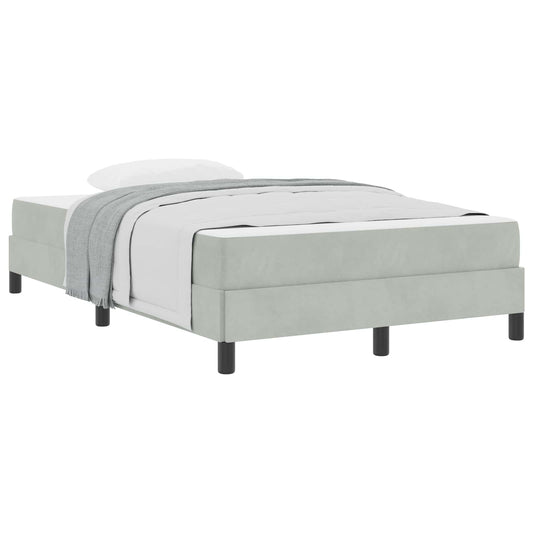 Box Spring Bed with Mattress Light Grey 120 x 210 cm Fabric Box Spring Bed with Mattress Light Grey 120 x 210 cm Fabric