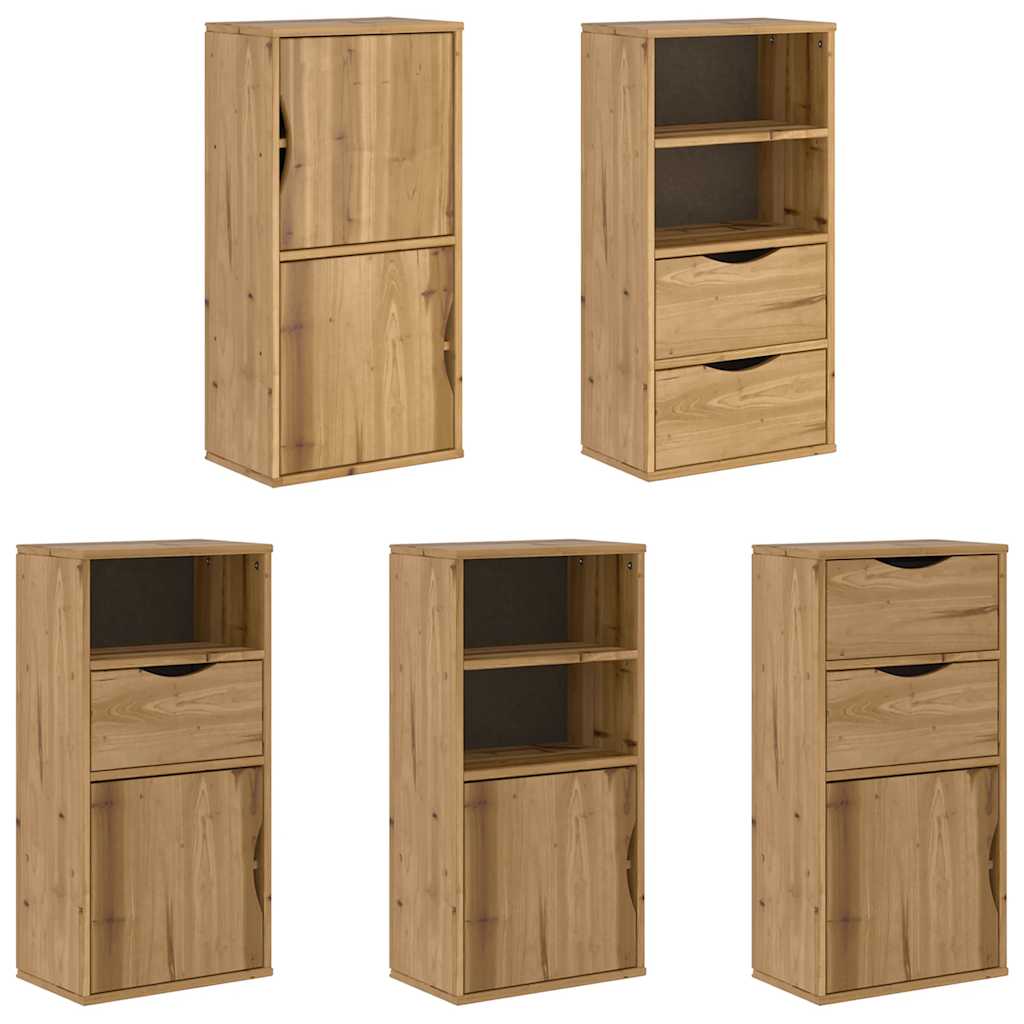 Side Cabinets 5 pcs "ODDA" 40x24x79 cm Solid Wood Pine
