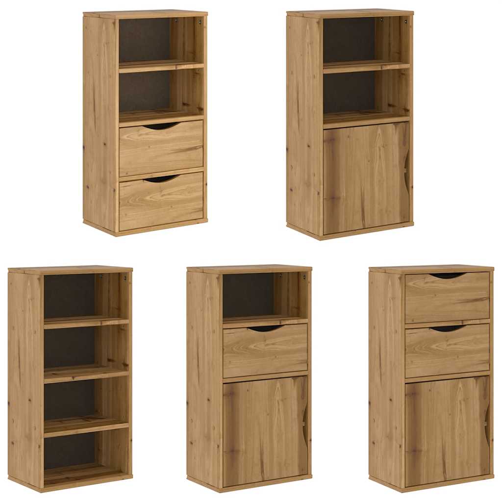Side Cabinets 5 pcs "ODDA" 40x24x79 cm Solid Wood Pine