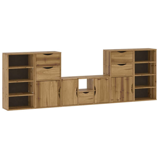 5 Piece TV Units with Storage "ODDA" Solid Wood Pine 5 Piece TV Units with Storage "ODDA" Solid Wood Pine